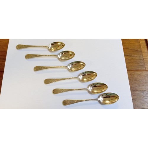 100 - Set of 6 silver hallmarked teaspoons weighs 75g approx.