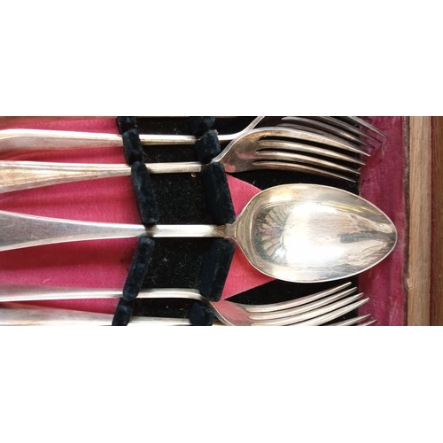 344 - Art Deco style box with cutlery