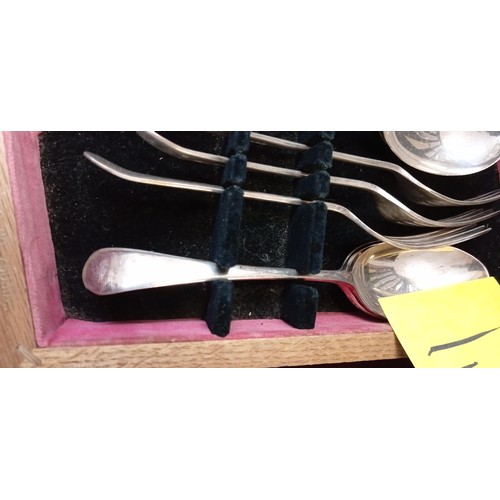 344 - Art Deco style box with cutlery