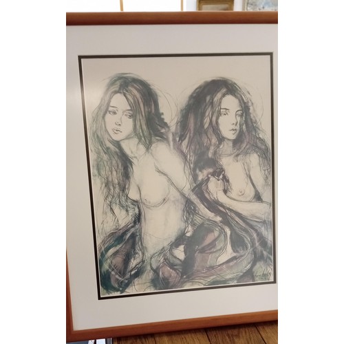 110 - Sheldon C Schoneberg 'Two Nudes' signed framed picture