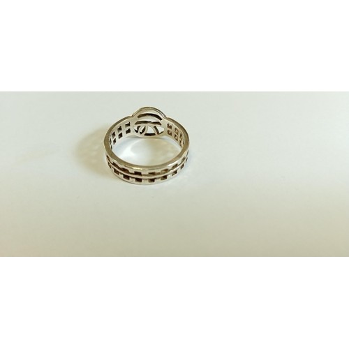 129 - Rennie McIntosh style silver hallmarked ring size O approx.