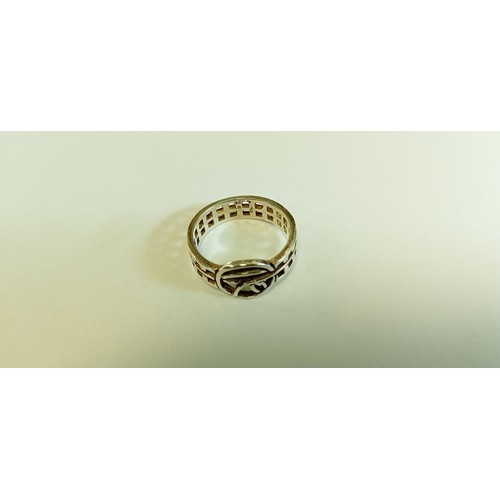 129 - Rennie McIntosh style silver hallmarked ring size O approx.