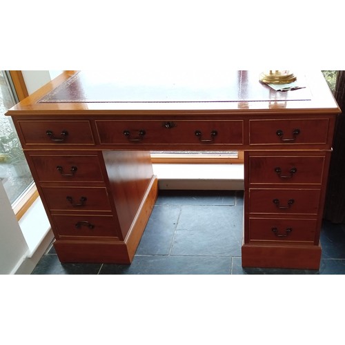 1 - Leather topped knee hole desk