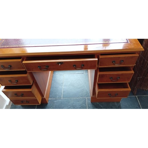 1 - Leather topped knee hole desk