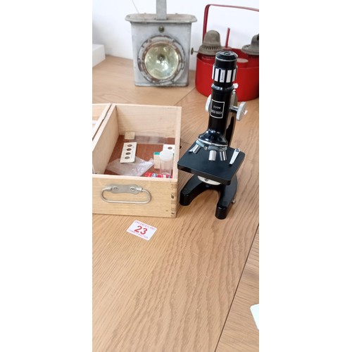 23 - Vintage boxed microscope