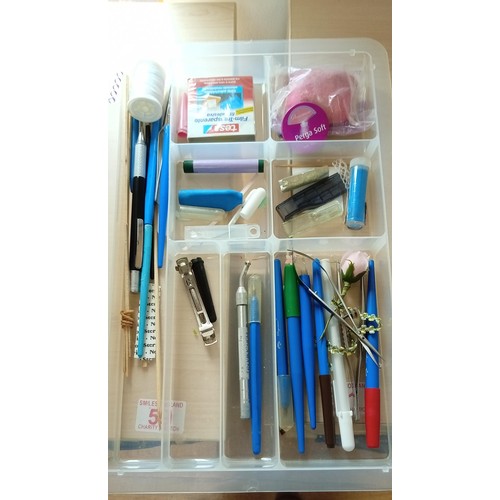 58 - 2x small drawer cabinets full of craft materials