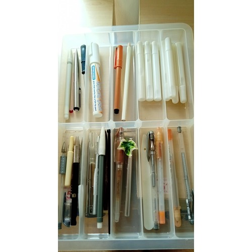 58 - 2x small drawer cabinets full of craft materials