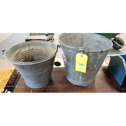 359 - 2 Galvanised pails