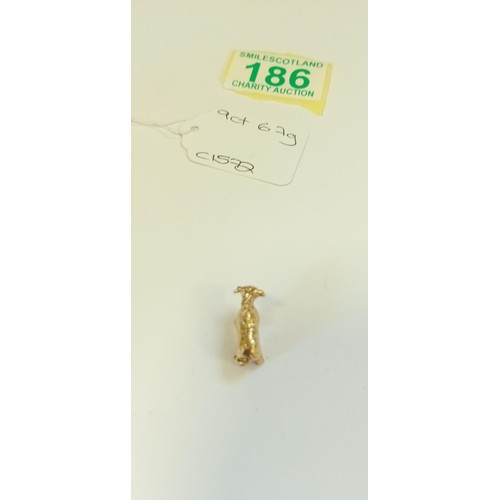 186 - 9ct gold bull highland cow charm weighs 6.7g approx