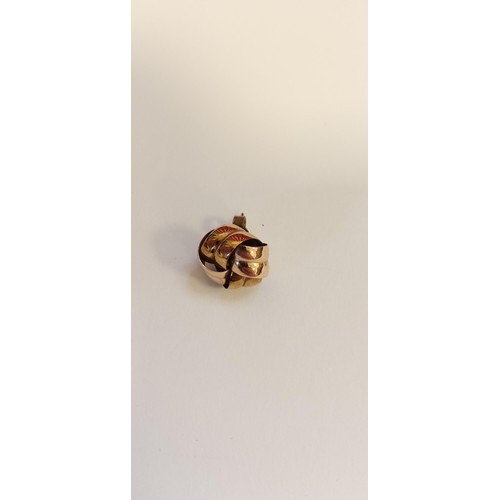 193 - Fully hallmarked 9ct yellow & rose gold earrings weighs 2.4g approx