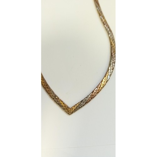 195 - Italian sterling silver gilt necklace length 18