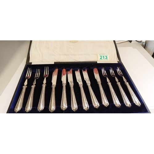 213 - Silver hallmarked cutlery set Sheffield 1920 maker Levi & Salaman