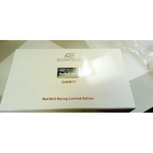 217 - Casio Edifice Red Bull Racing limited edition watch model FR 528RB in original box complete with spa... 