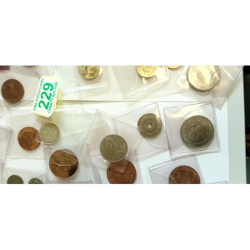 229 - Large selection of collectable coins mainly in coin sleeves