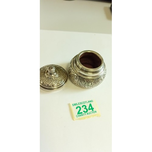 234 - Eastern silver pot marked 975 silver