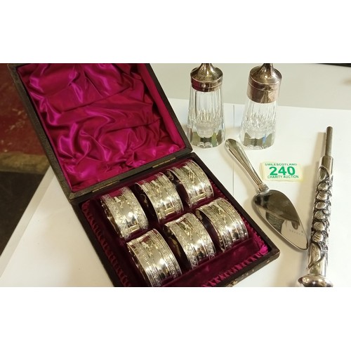 240 - Selection of silver and EPNS items