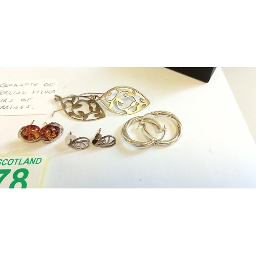 278 - Selection of sterling silver earrings