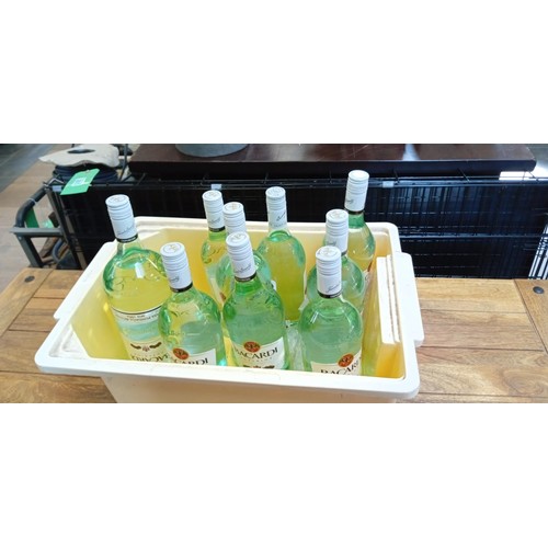 0A - 9 Bottles of Bacardi - 7x 1 litre bottles, 1x 1.5 litre bottle and 1x 70cl bottle