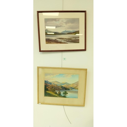 7 - 2 Watercolours by G Trevor Loch Lomond and Portree