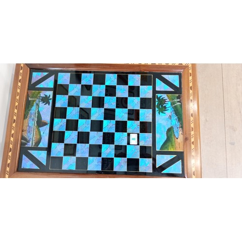 8 - Vintage butterfly wing chess board table