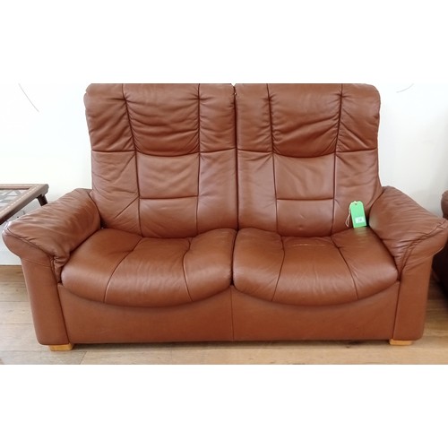 10 - Ekornos made in Norway 2 seater sofa recliner