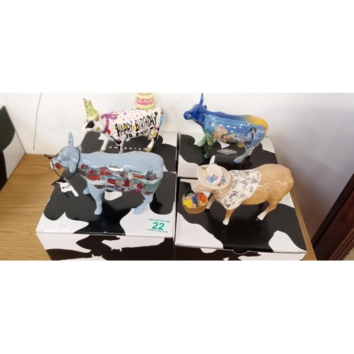 22 - 4 Cow Parade Lowry Cow, Happy Birthday to Moo, Madam La Vache goes to Market & Four Seasons Cow