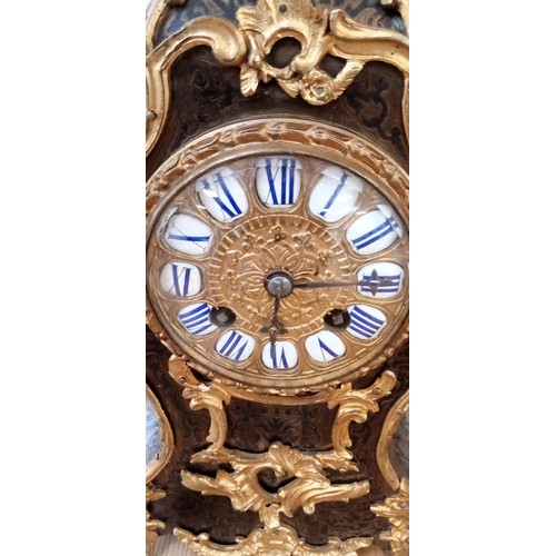 25 - Boulle Mantle clock with enamelled numbers