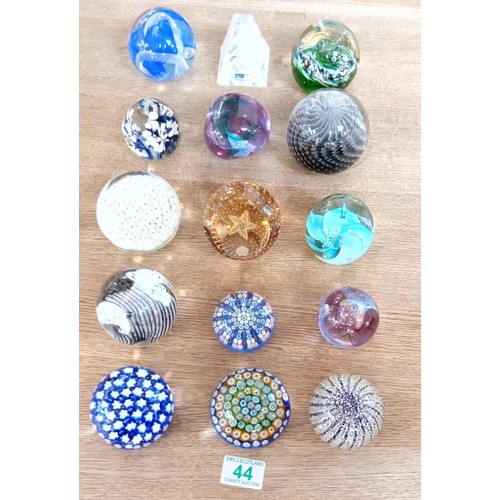 44 - 15 Paperweights of various shapes and sizes