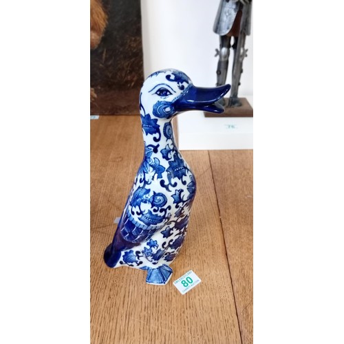 80 - Blue & White Delft style duck