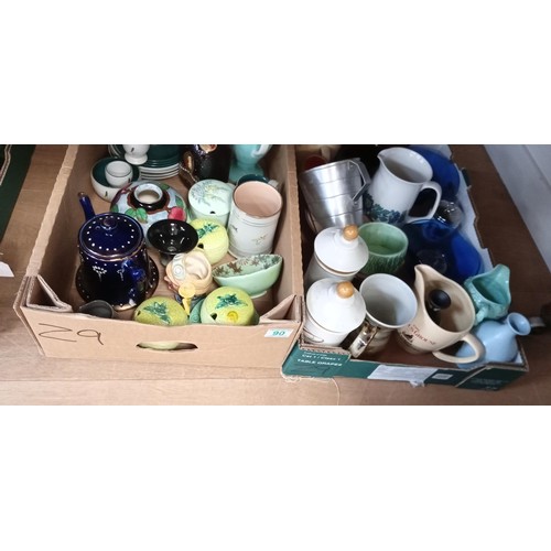 90 - 2 boxes of mixed pottery and China