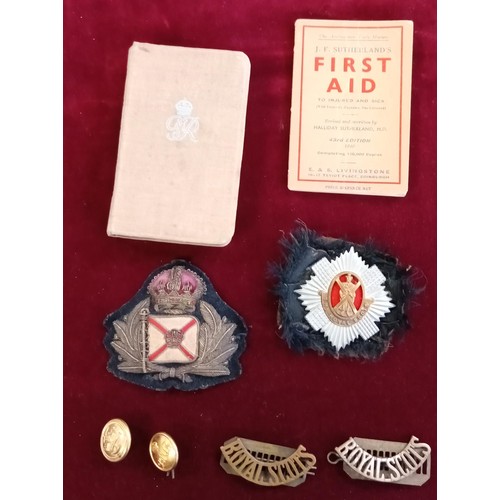 100 - Royal Scot army badges , service bible and more