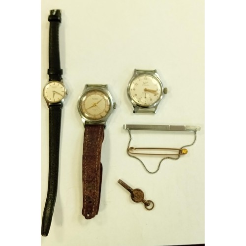 103 - 3 Vintage watches , tie pin and more to include rotary watch