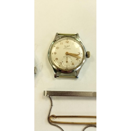 103 - 3 Vintage watches , tie pin and more to include rotary watch