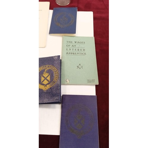 106 - Masonic leaflet books and Glass plus medals