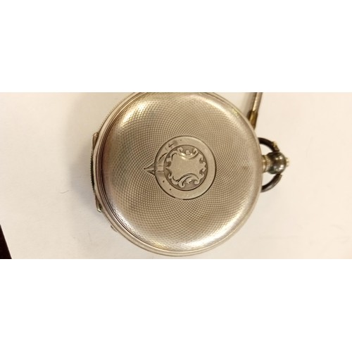 107 - 925 silver pocket watch with protective case , Acme Lever, H Samuel Manchester