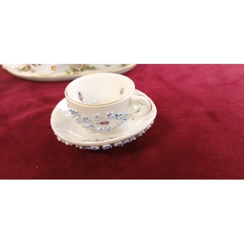 111 - Miniature raised tea set and others