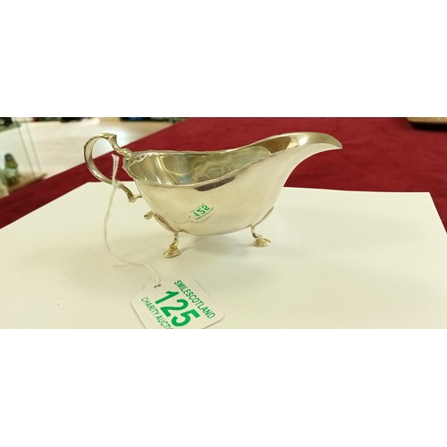 125 - Silver hallmarked Assay Birmingham small gravy boat 73g approx.