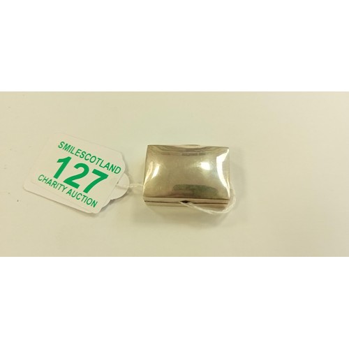 127 - Silver hallmarked pill box 12.2g approx