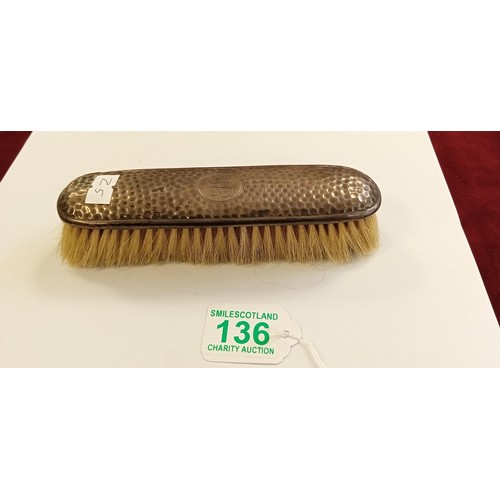 136 - Silver hallmarked clothes brush