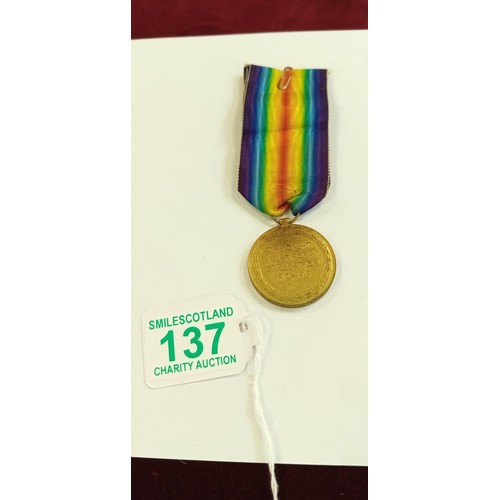 137 - WW1 medal PTE F McIntosh Tank Corps