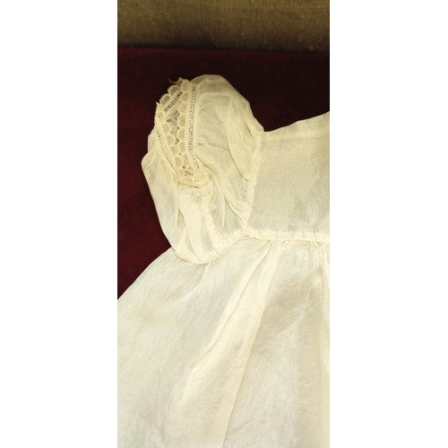 159 - Vintage 2 part christening gown silk & lace