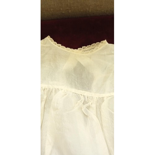 159 - Vintage 2 part christening gown silk & lace