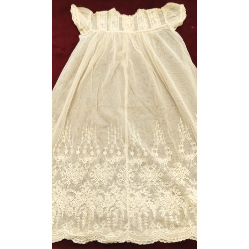 159 - Vintage 2 part christening gown silk & lace