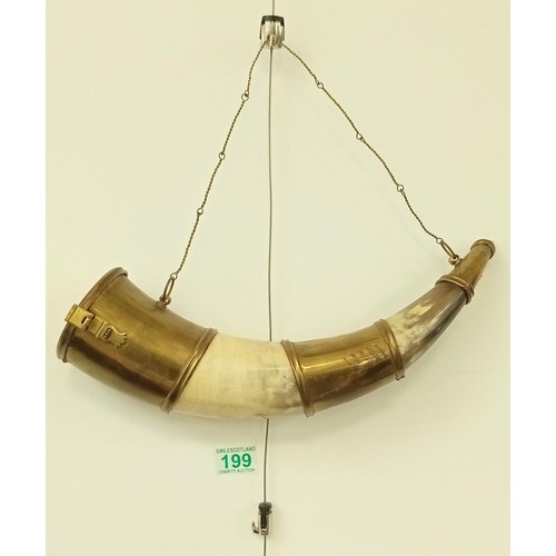 199 - Vintage horn with brass lid