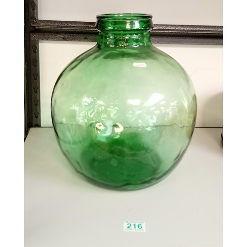 216 - Green glass carboy