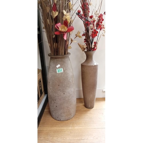 231 - 2 Vases with faux flowers