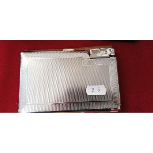 279 - Ronson & Supersim lighters plus cigarette case with its own lighter by Windsor