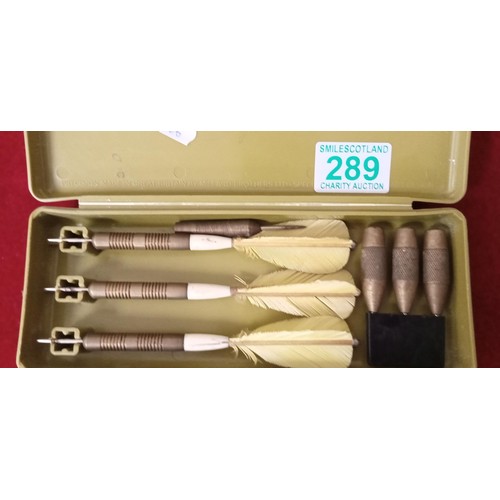 289 - Vintage darts, whistle, pen knives and more