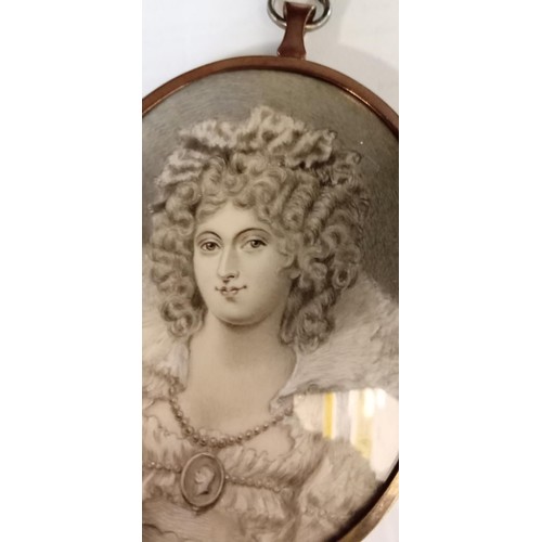 297 - Antique miniature of Lady Buchan 105mm x 80mm