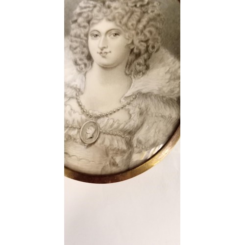 297 - Antique miniature of Lady Buchan 105mm x 80mm